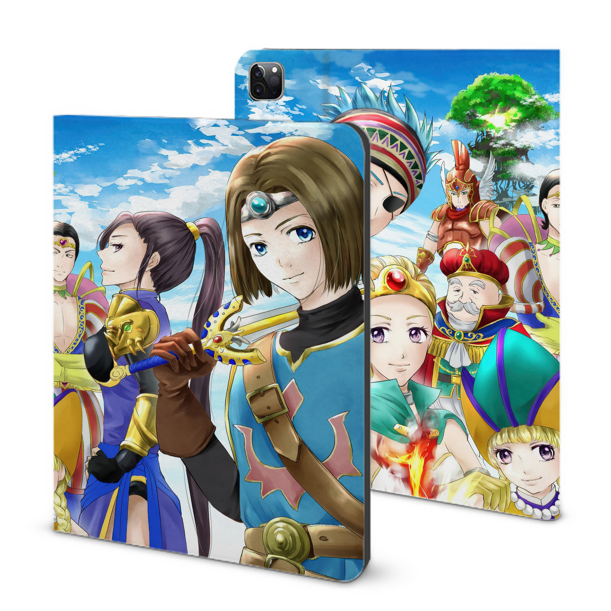 （画像用） ドラゴンクエスト Doragon Kuesuto Dragon Quest IPad ケース ブック型 PUレザー TPU 耐衝撃 軽量 薄型 ペン収納なし 全面保護 IPad 各モデル対応